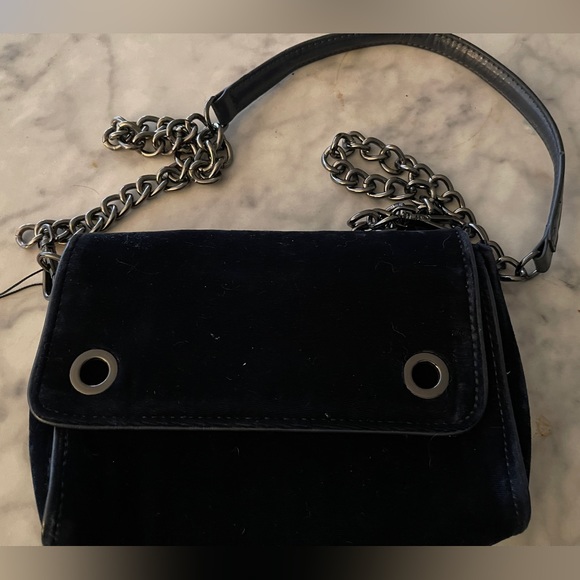 Zara Handbags - Host Pick Zara Navy Blue Velvet Crossbody Purse